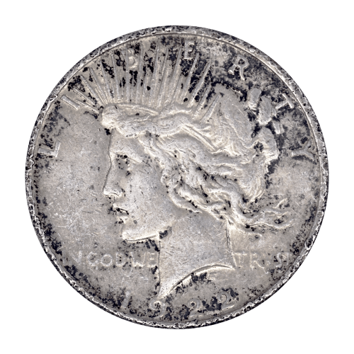 Pièce d'argent Dollar de la paix Année aléatoire Endommagée