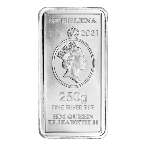 250 gram 2021 Saint Helena Legal Tender Silver Bar | East India Company
