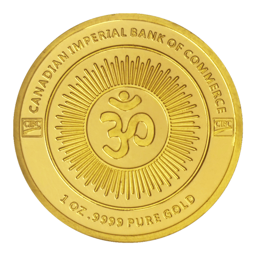 Ronde 1 once d'or épreuve numismatique Diwali Lakshmi de la CIBC
