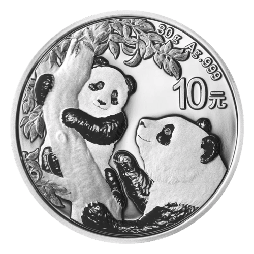 Pièce 30 grammes d'argent Panda Chine 2021