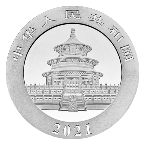 Pièce 30 grammes d'argent Panda Chine 2021