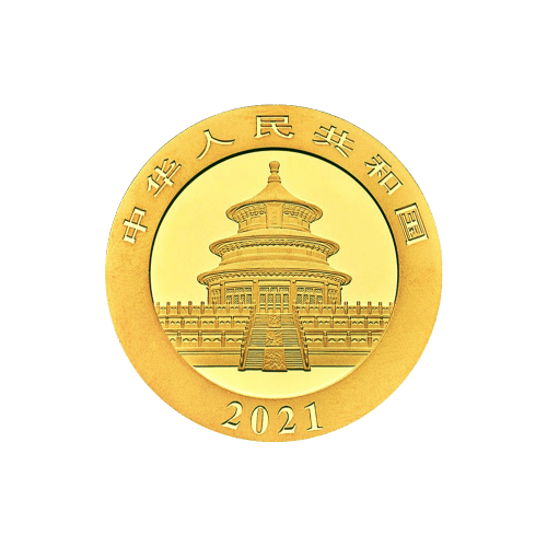 Pièce 8 grammes en or Panda chinois 2021 | Monnaie chinoise
