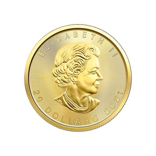 Pièce 1/2 once d'or Feuille d'érable canadienne 2021
