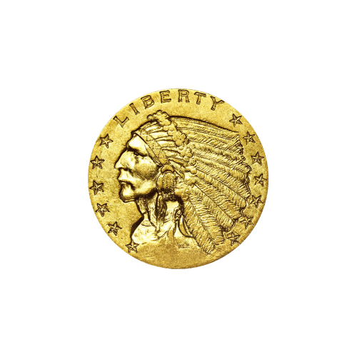 Pièce 2,5 $ or Demi Aigle Tête d'Indien de circulation Année aléatoire | Monnaie des États-Unis