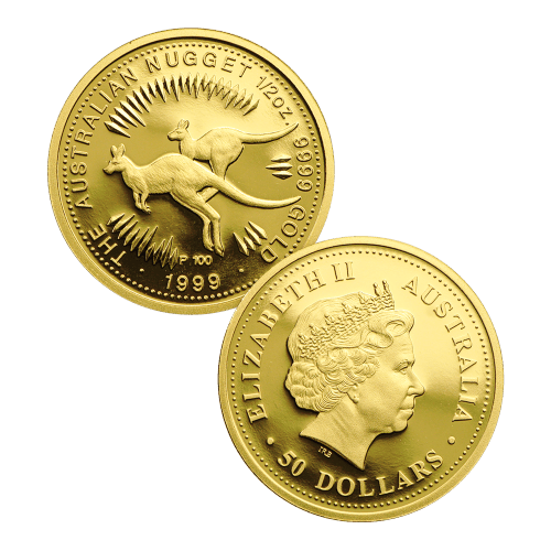 Set of 5 x Random Year Australian Nugget Proof Gold Coins | Perth Mint
