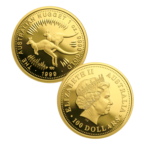 Set of 5 x Random Year Australian Nugget Proof Gold Coins | Perth Mint