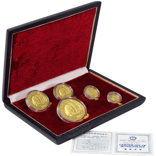 Set of 5 x 1987 Chinese Panda Proof Gold Coins | Chinese Mint