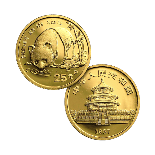 Set of 5 x 1987 Chinese Panda Proof Gold Coins | Chinese Mint