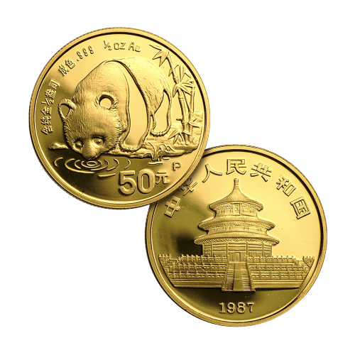 Set of 5 x 1987 Chinese Panda Proof Gold Coins | Chinese Mint