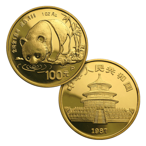 Set of 5 x 1987 Chinese Panda Proof Gold Coins | Chinese Mint