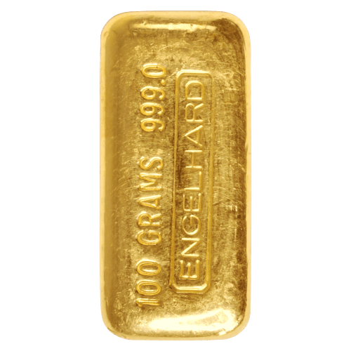 100 gram Poured Gold Bar | Engelhard