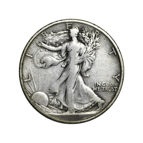 Sac de pièces de circulation en argent pur à 90 % Demi dollar Liberté marchant Valeur nominale 100 $ | Monnaie des États-Unis