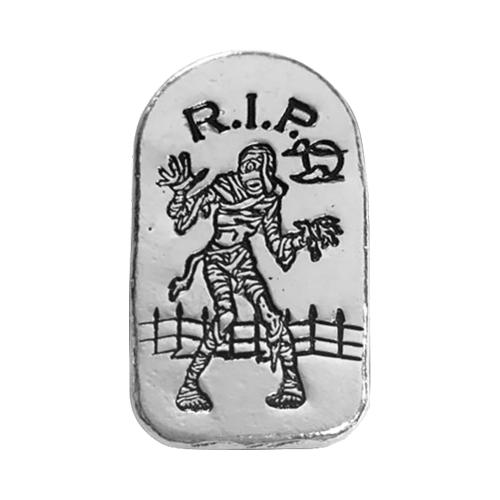 2 oz Hand Poured Mummy Tombstone Silver Bar | Monarch Precious Metals