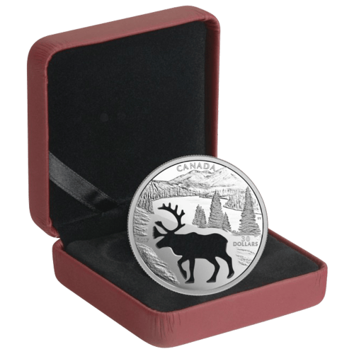 1.7 oz 2017 Endangered Animal Cutout: Woodland Caribou Silver Coin | Royal Canadian Mint