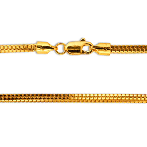 Collier en or 22 carats de style maille carrée de 28,5 grammes