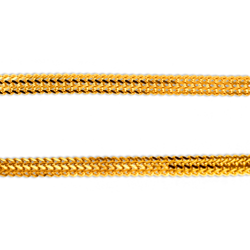 Collier en or 22 carats en double maille queue de renard de 26,5 grammes