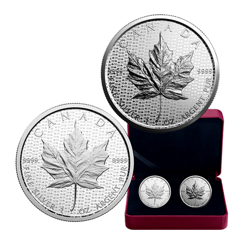 Set of 2 x 1 oz 2018 Canadian Maple Leaf 30th Anniversary Silver Coins | Royal Canadian Mint