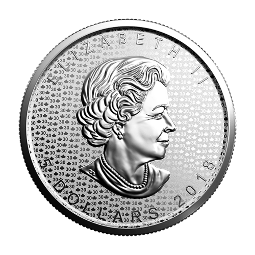 Set of 2 x 1 oz 2018 Canadian Maple Leaf 30th Anniversary Silver Coins | Royal Canadian Mint