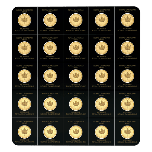 Plaquette de pièces d'or 25 grammes (25 x 1 g) MapleGram 2021 | Monnaie royale canadienne