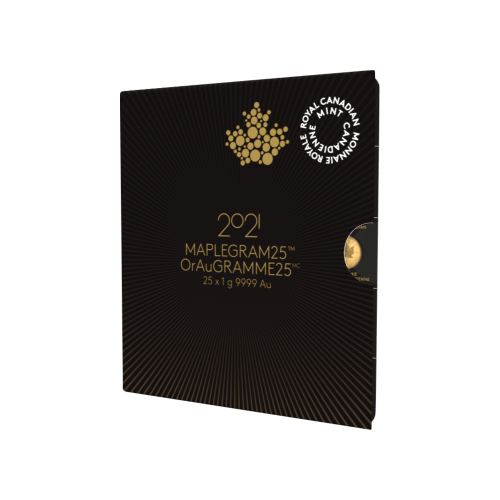 25 gram (25 x 1 g) 2021 MapleGram Sheet of Gold Coins | Royal