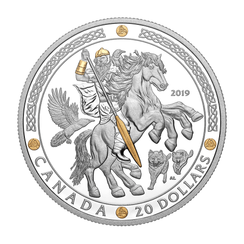 Ensemble de 3 pièces 1 once d'argent Dieux nordiques 2019 Monnaie royale canadienne