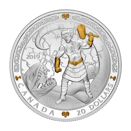 Ensemble de 3 pièces 1 once d'argent Dieux nordiques 2019 Monnaie royale canadienne