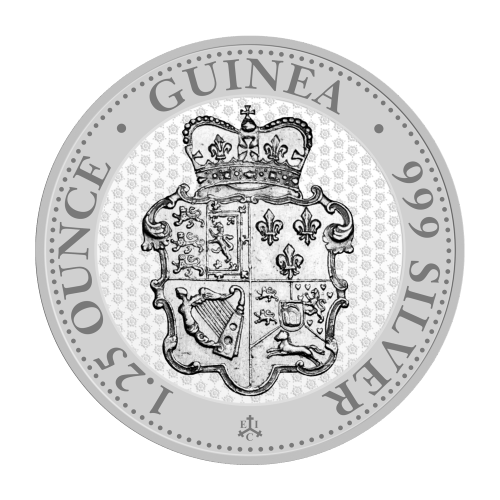 Pièce 1,25 once d'argent Blason Couronne Rose Guinée 2018 | Compagnie des Indes orientales
