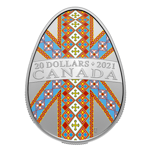 1 oz 2021 Royal Canadian Mint Traditional Pysanka Silver Coin