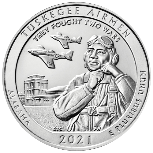 5 oz 2021 America the Beautiful Tuskegee Airmen National Historic Site Silver Coin | United States Mint