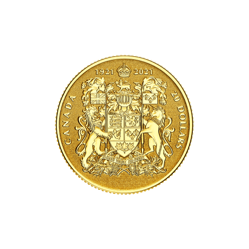 1/10 oz 2021 100th Anniversary of Canada's Coat of Arms Thin Gold Coin | The Royal Canadian Mint