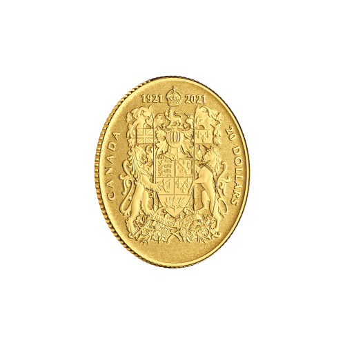 1/10 oz 2021 100th Anniversary of Canada's Coat of Arms Thin Gold Coin | The Royal Canadian Mint