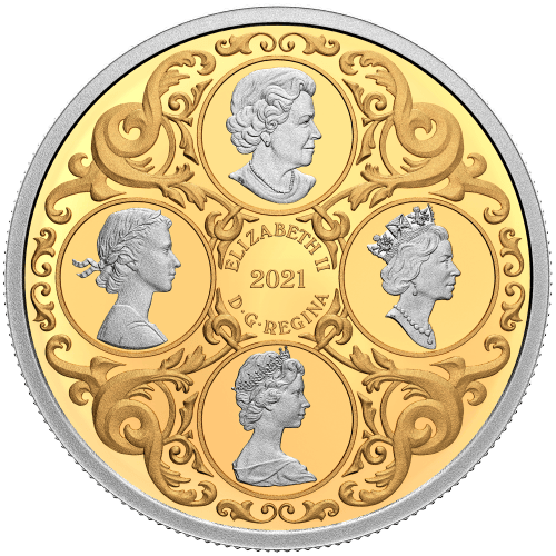 2 oz 2021 Her Majesty Queen Elizabeth's Lover's Knot Tiara Gold Coin | The Royal Canadian Mint