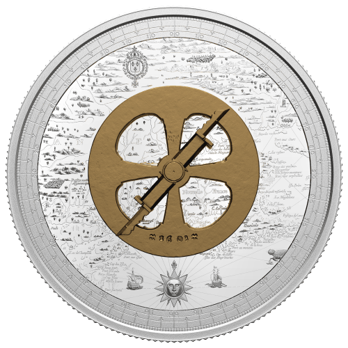 Pièce 5 onces d'argent Perdu et retrouvé : L'astrolabe dit de Champlain | Monnaie royale canadienne