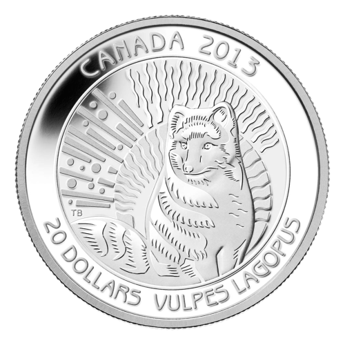Pièce d'argent Renard arctique 2013 Monnaie royale canadienne