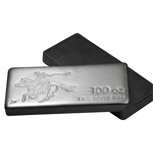 100 oz Pony Express Silver Bar | Silvertowne Mint