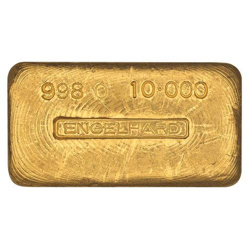 10 oz Vintage Poured Gold Bar | Engelhard