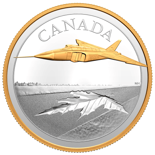 5 oz 2021 $50 The Avro Arrow Gold-Plated Silver Coin | Royal Canadian Mint