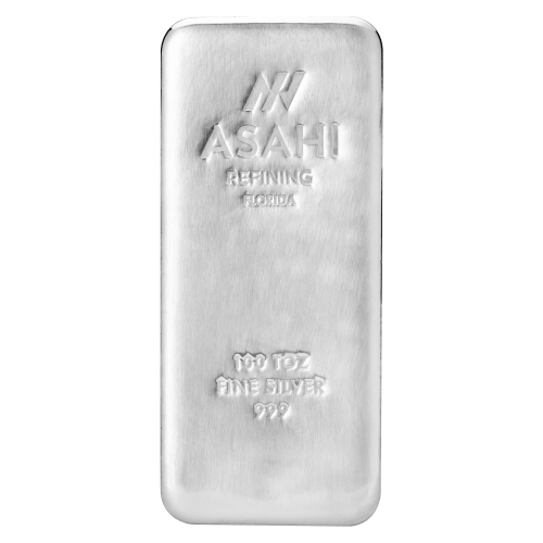 100 oz Asahi Florida Silver Bar | Asahi Refining | Silver Gold