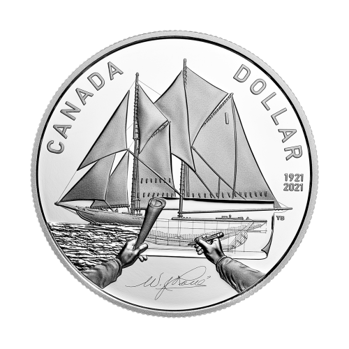 Pièce d'argent 100ème anniversaire du Bluenose | Dollar épreuve numismatique 2021 | Monnaie royale canadienne