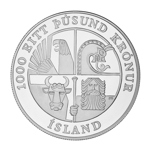1000 Kronur Sterling Silver Coin