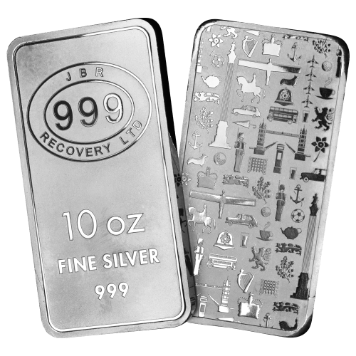 10 oz Silver Bar | JBR | Silver Gold Bull US
