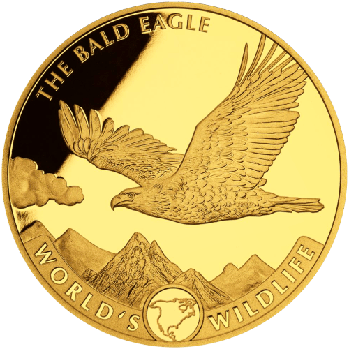 1 oz 2021 Congo World's Wildlife: Bald Eagle Gold Coin | Geiger Edelmetalle