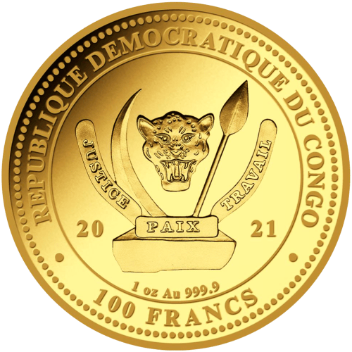 1 oz 2021 Congo World's Wildlife: Bald Eagle Gold Coin | Geiger Edelmetalle