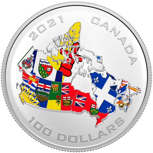 10 oz 2021 Canada's Provincial and Territorial Flags Silver Coin | Royal Canadian Mint