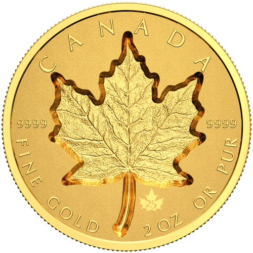 Pièce d'or Super incuse Feuille d'érable canadienne 2021 de 2 onces