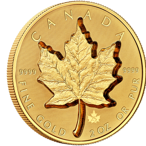 Pièce d'or Super incuse Feuille d'érable canadienne 2021 de 2 onces
