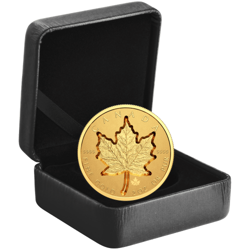 Pièce d'or Super incuse Feuille d'érable canadienne 2021 de 2 onces