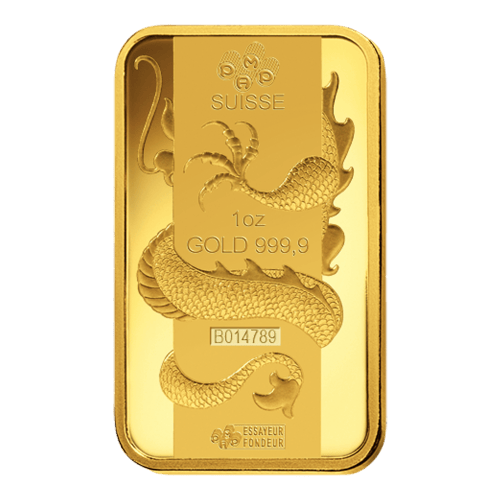 1 oz 2012 PAMP Suisse Year of the Dragon Gold Bar | Silver Gold