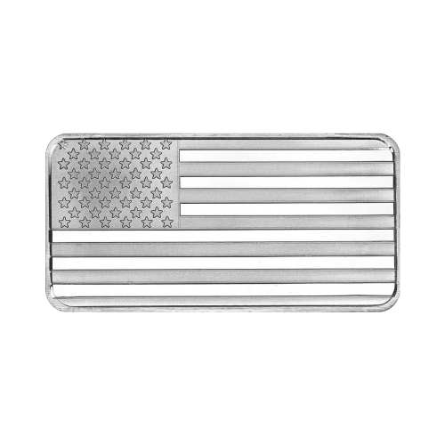 1 oz American Flag Silver Bar | Silvertowne Mint
