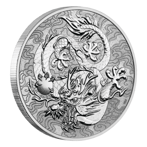Pièce 1 once d'argent Dragon | Mythes et légendes chinoises Australie 2021 | Monnaie de Perth